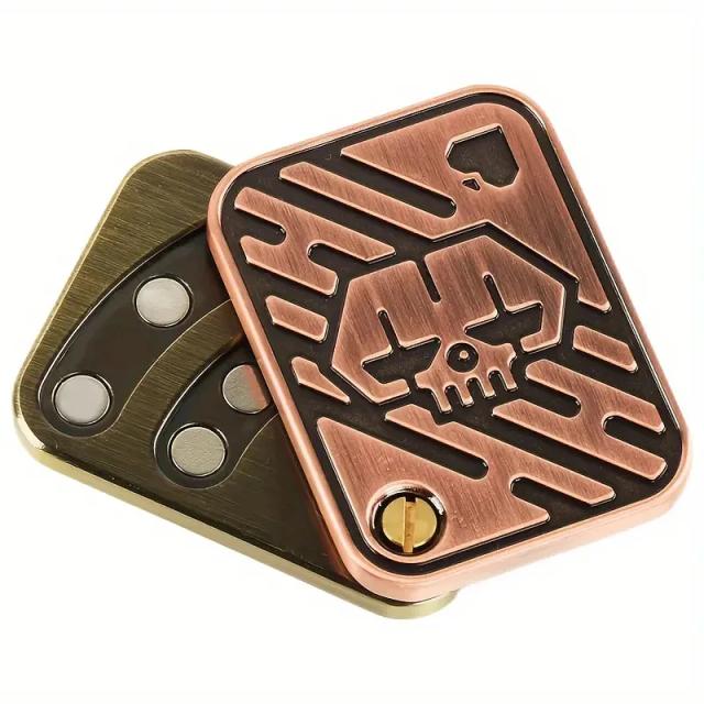 Metal Skull Push Slider Stress Relief Toy EDC Fidget Spinner