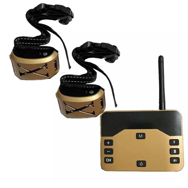 Collar Recarregável Inteligente Sem Fio 2 em 1 com Treinamento e Bark Stopper para até 3 Cães