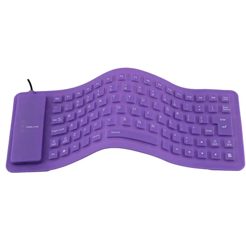 DISOUR-Teclado Dobrável de Silicone, 85 Teclas, Flexível, Portátil, Dobrável, Com Fio, Mini USB, PC, Notebook, Tablet, Laptop, Jogos - Image 1