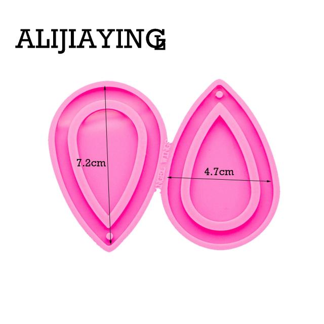 Molde de Silicone para Bijuterias em Resina Epóxi com Forma de Gota e Glitter Dy0oca