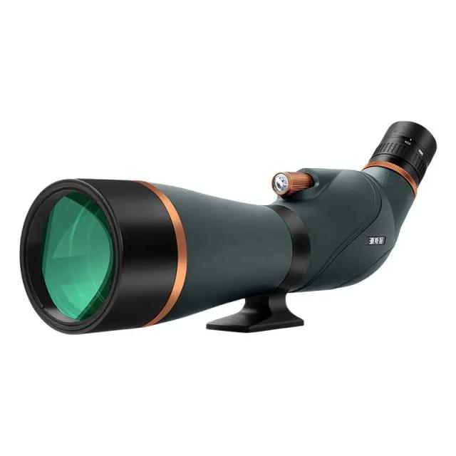 Luneta Telescópica Dourada Bosma II 20-60x80 com Holofotes, Fotografia HD, FMC, Ideal para Observação de Pássaros e Caça, Acompanha Tripé e Adaptador para Telefone