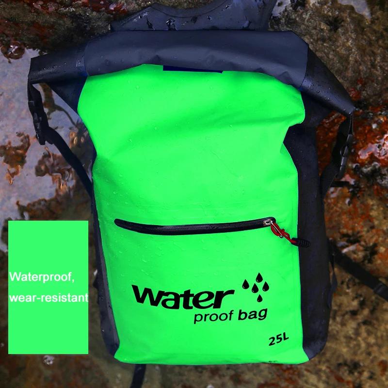 Mochila impermeável seca, sacos de armazenamento ao ar livre para passeios de barco, pesca, rafting, natação, caiaque, balde flutuante, 25L - Image 1