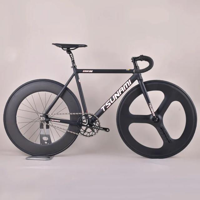 Tsunami SNM100 Bicicleta de Corrida Fixie Alumínio Aro Carbono 700c