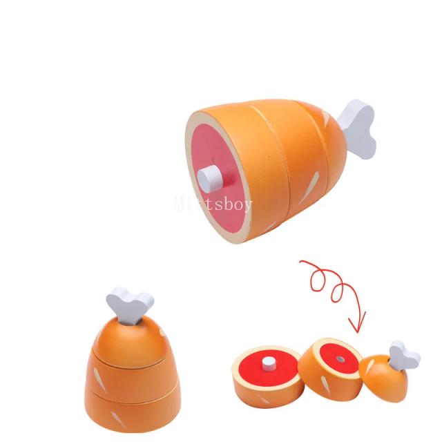 Brinquedo Educativo de Madeira Montessori Chechele - Biscoito e Pão - 700g