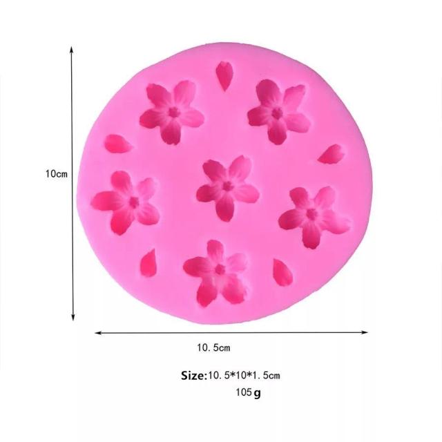 Molde de Silicone em Forma de Flor de Cereja para Decoração de Bolos e Doces Artesanais