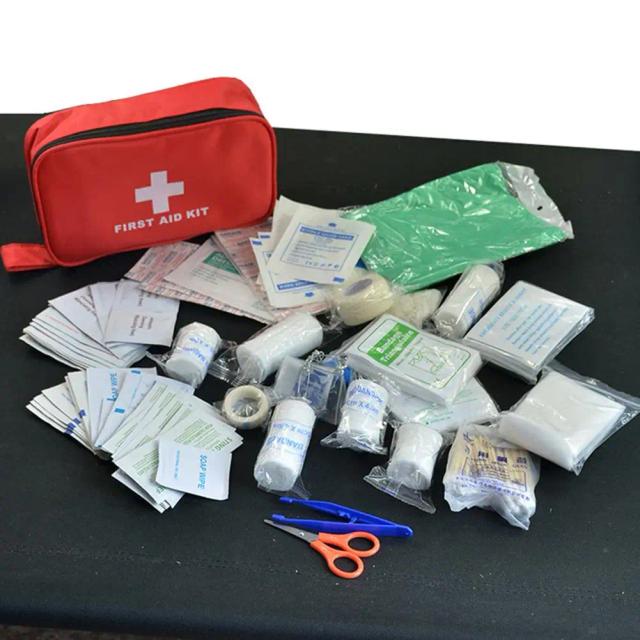 Kit de Primeiros Socorros Completo para Acampamento com 180 Peças e Medicamentos Essenciais de Sobrevivência