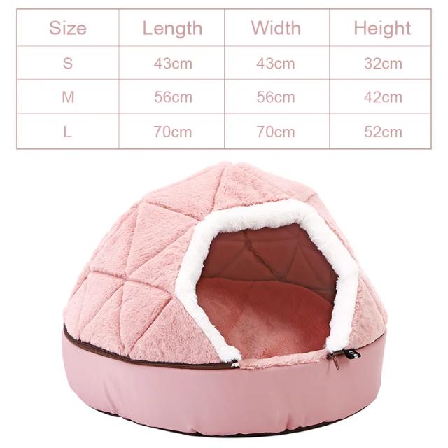 Cama Desmontável Hoopet para Gatos: Concha Quente e À Prova de Vento para Inverno