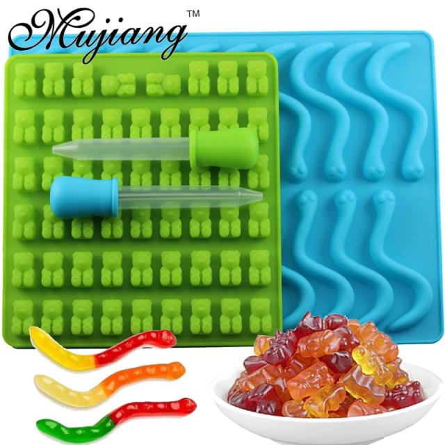 Mujiang Moldes de Silicone Urso 50 Cavidades para Gomas e Chocolates