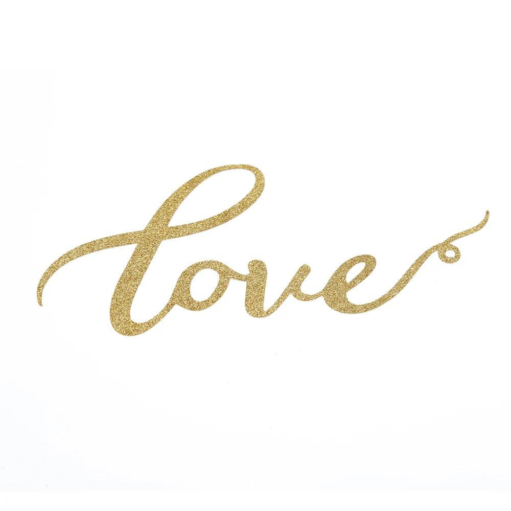 Decoração para comemoração aniversários infantis, decoração de bolos com glitter dourado e acrílico em formato de coração, amor, cupcake, bandeiras para festas de aniversário, casamento, 1 peça - Image 1