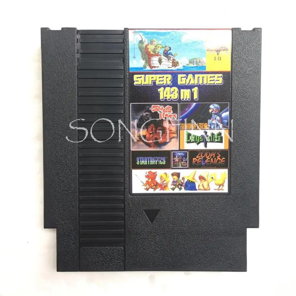 Cartão de cartucho de jogo 143 em 1 superior para console de videogame de 72 pinos e 8 bits cartão retrô com jogo Earthbound Fantasy 1 2 3 Save - Image 1