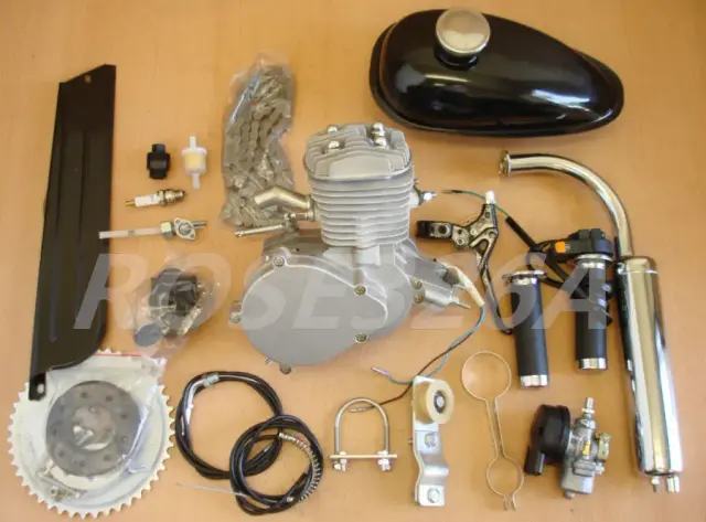 Kit Motor 80cc 2 Tempos Prata para Bicicleta Motorizada