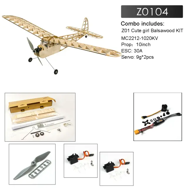 Blasawood Kit Avião RC Antigo Treinamento Balsa 1150mm Envergadura
