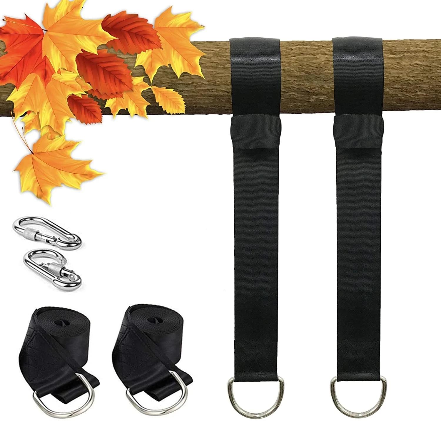 Árvore Swing Hanging Kit para Camping, Escalada Correias, Mosquetão, Caminhadas ao ar livre, 1 Par, 350 kg de Capacidade, Corda, Cinto Pendurado - Image 1