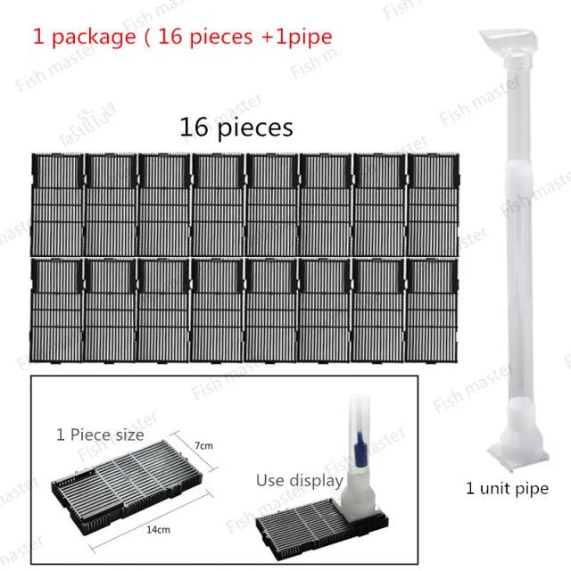 Filtro de Areia para Aquário com Placas e Tubo Extensível - Ideal para Tanques de Peixes com 12 a 32 Peças