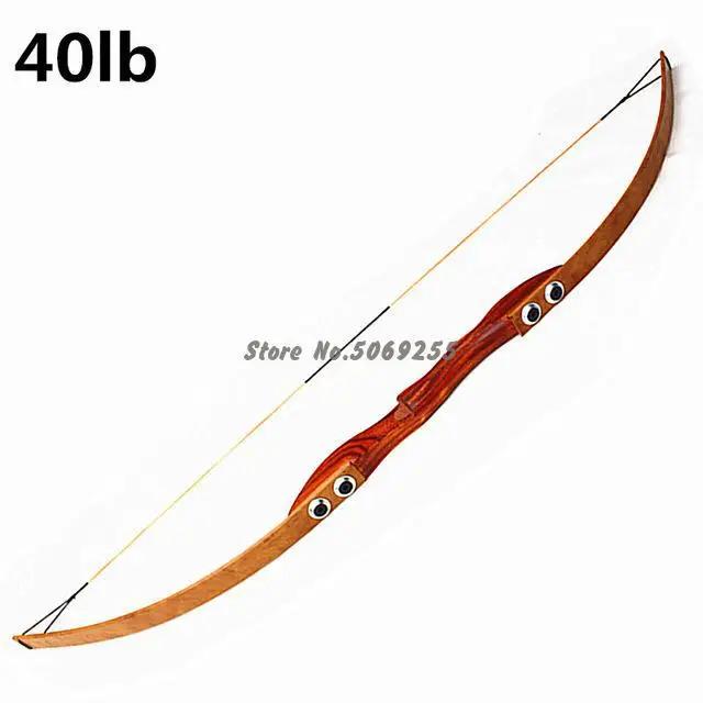 Arco recurvo poderoso para a mão direita, tiro ao ar livre caça, arco longo tradicional, arco artesanal puro, 40lbs
