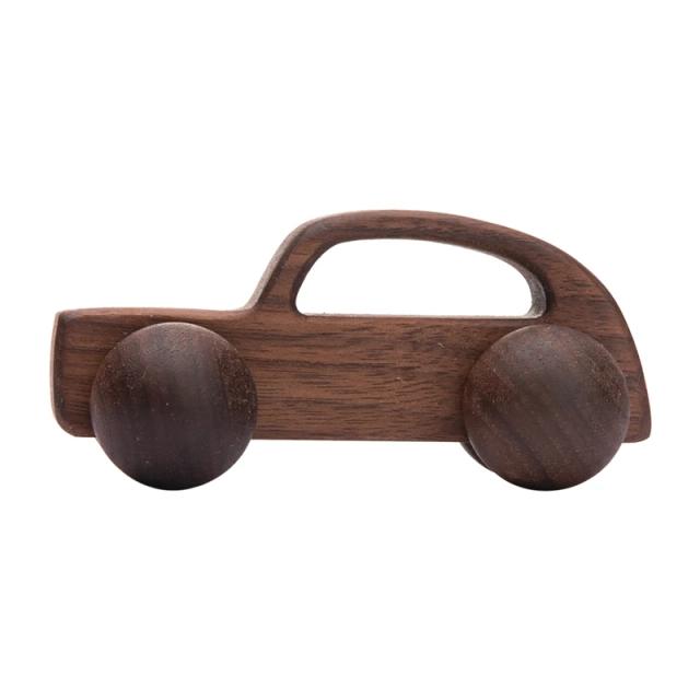 Blocos de Carro de Madeira de Faia Bebê - Brinquedo Educativo Montessori Cartoon Van