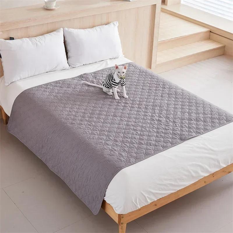 Capa de colchão xadrez monocromática para animais de estimação, colchonete, lençol, protetor, respirável, cachorro, gatos, crianças, colchão, protetor - Image 1