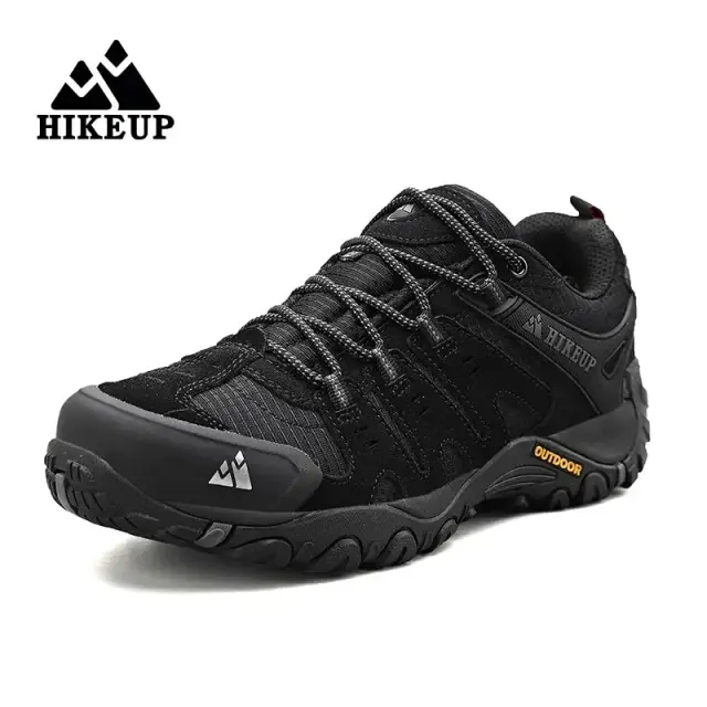 Hikeup Tênis de Caminhada Masculinos em Camurça Resistentes ao Desgaste para Trekking e Caça