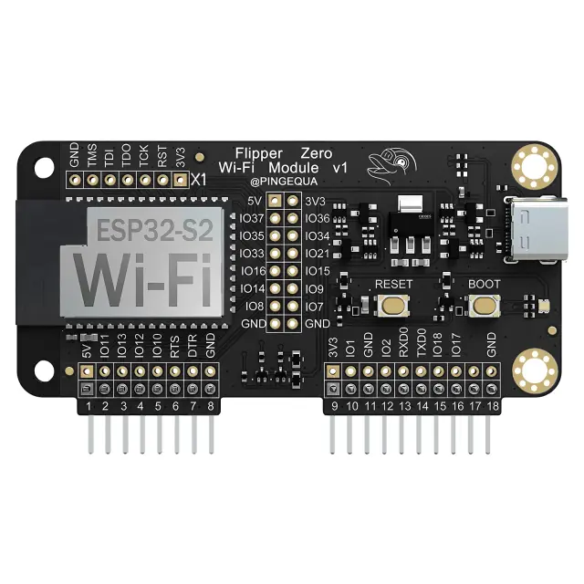 Flipper Zero Wi-Fi Devboard (preto) com firmware Marauder pré-instalado, ESP32-S2