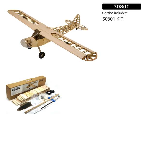 DW Hobby J3 CUB Avião de Madeira Balsa Cortado a Laser 1200mm Envergadura Kit RC