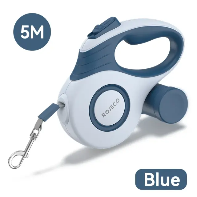 Rojoeco Coleira Retrátil para Cães 3m/5m Corda Extensível para Passeio e Viagem