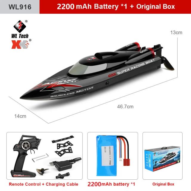 WLtoys WL916 WL912-A Barco RC Alta Velocidade 55km/h 35km/h Lancha Corrida