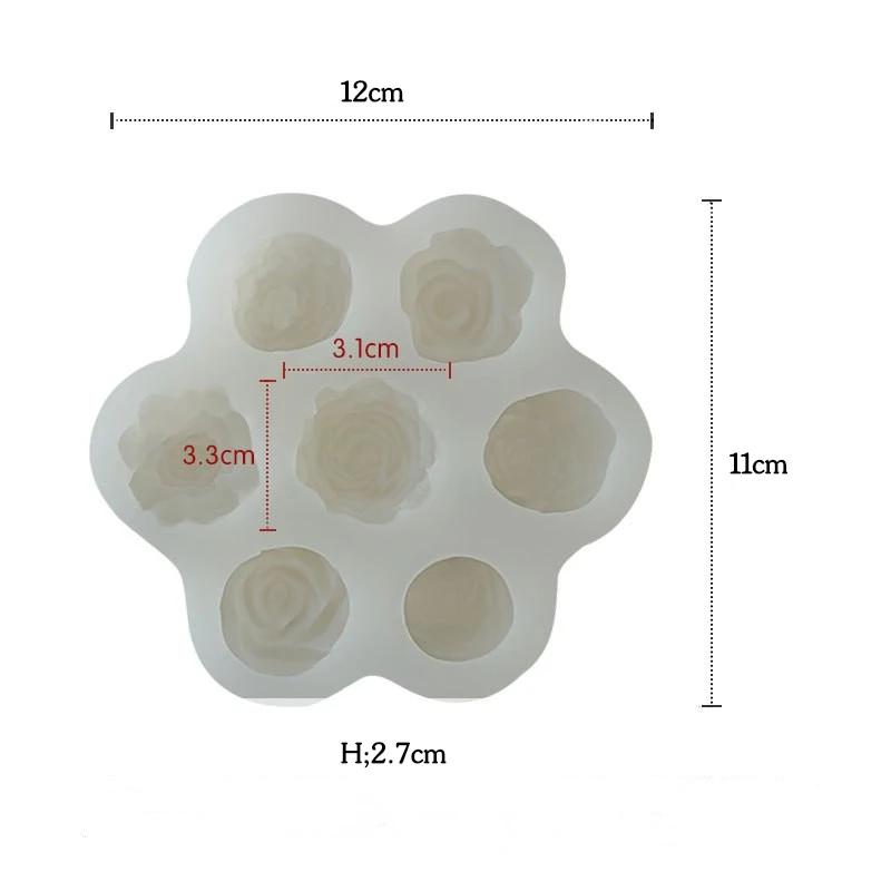 Moldes De Flor De Silicone Para Cozimento, 3D, Rosa, Peônia, Chocolate, Bolo, Vela Artesanal, Sabão, Gesso, Resina, Ferramentas De Fabricação De Artesanato, 7Pcs - Image 1