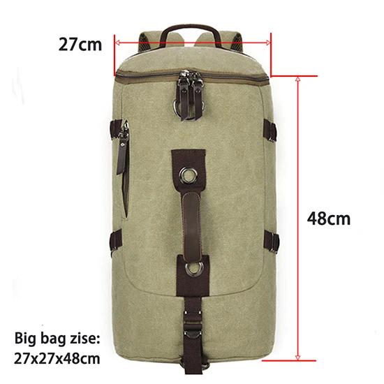 Bolsa de viagem de grande capacidade masculina mochila de alpinismo bolsa de ombro balde de lona moda alça macia - Image 1