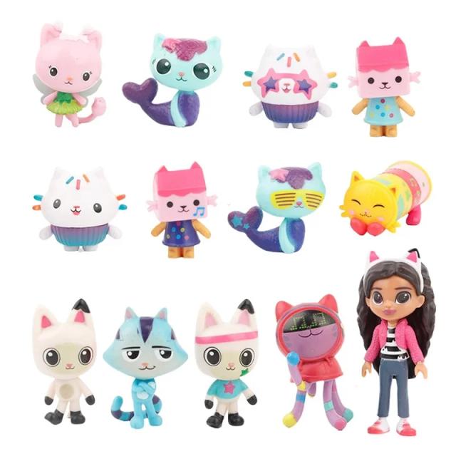 Gabby Dollhouse Mercat Cartoon Animals Action Figure 13pcs