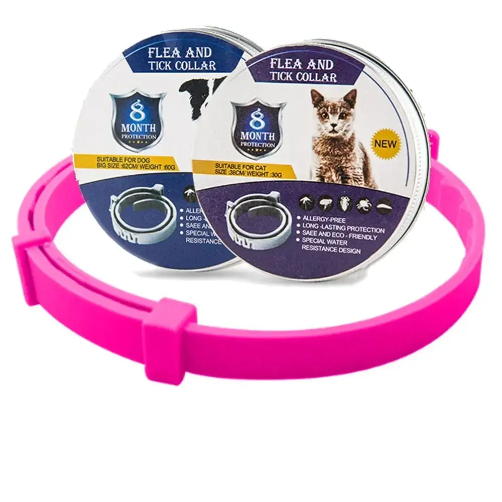 Coleira de prevenção de pulgas e tiquetas para cães e gatos, anti-mosquito e repelente de insetos, suprimentos para cachorros, até 8 meses - Image 1