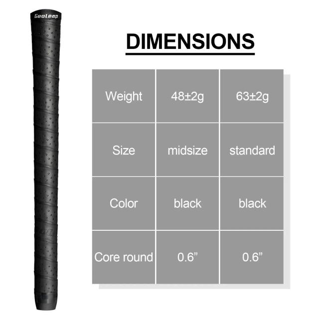 Geoelap Punhos de Golfe Padrão/Médio PU Leve Antiderrapante