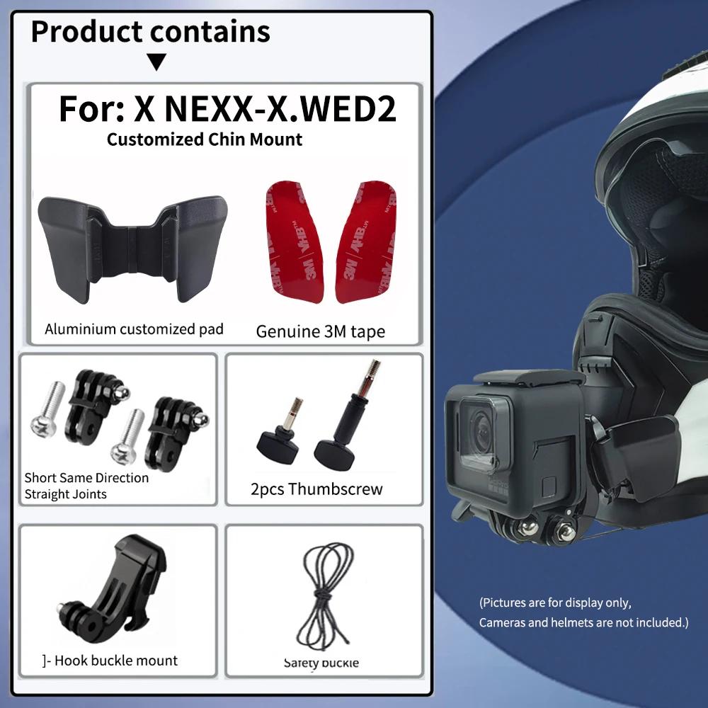 Personalizado motocicleta capacete Chin Mount para GoPro Hero, X NEXX X WED2, 12, 11, 10, Insta360, um X3, X2 Rs, DJI ação 4 acessórios - Image 1