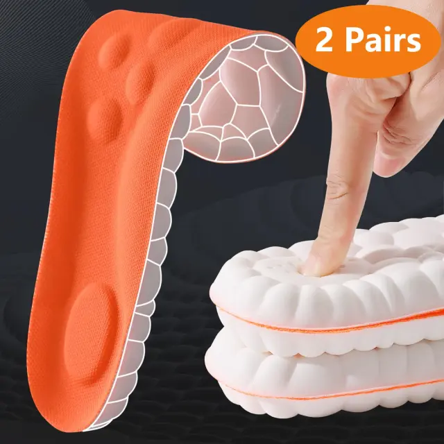 Palmilhas Esportivas de Látex Macio Alta Elasticidade Respirável Absorção de Choque Arco Apoio Arco 1/2/4 Pares