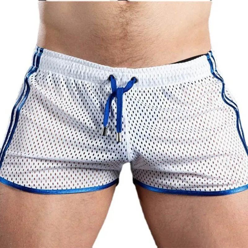 Shorts de tecido de malha respirável de secagem rápida para homens, legal, surf, ginásio, natação, moda praia, treino, fitness, ao ar livre, exercício - Image 1