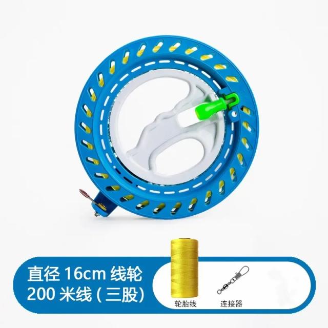 Kite Reel Winder Hand Grip Wheel 16cm com 200m de Linha