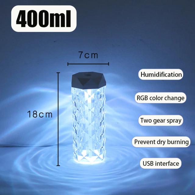 Umidificador de Ar 400ml Difusor Aroma USB Purificador Óleo Essencial Luz RGB