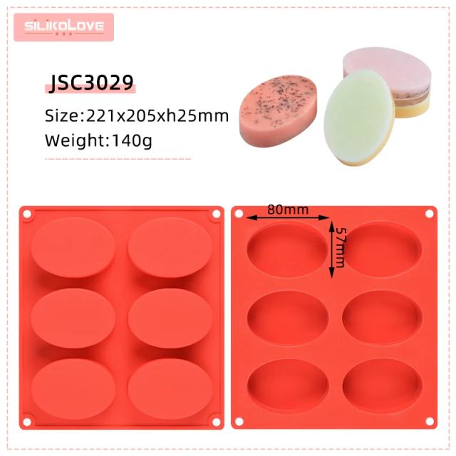 Molde de Silicone 3D para Sabão Artesanal com 6 Cavidades - Forma Retangular para DIY