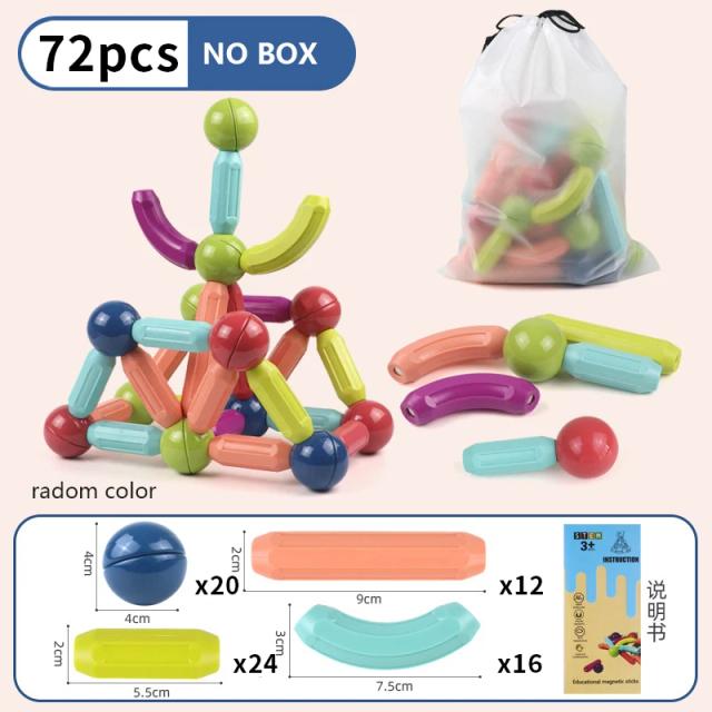 Conjunto de Blocos Magnéticos Educativos STEM 100 Peças