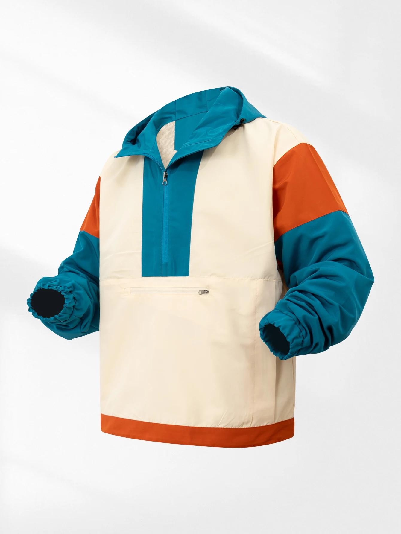 Capa de chuva leve para homens com bolsos, corta-vento para caminhadas, camping, pesca Jaquetas de desempenho ativo masculino - Image 1