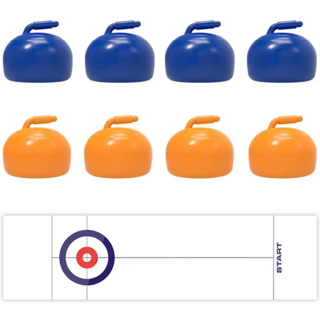 Jogo de Curling de Mesa Portátil para Família com 8 Rolos