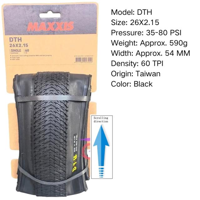 MAXXIS Pneu DTH M147P MTB 26x2.3 / 26x2.15 / 20x1.75 EXO Full Preto e Pele Profunda