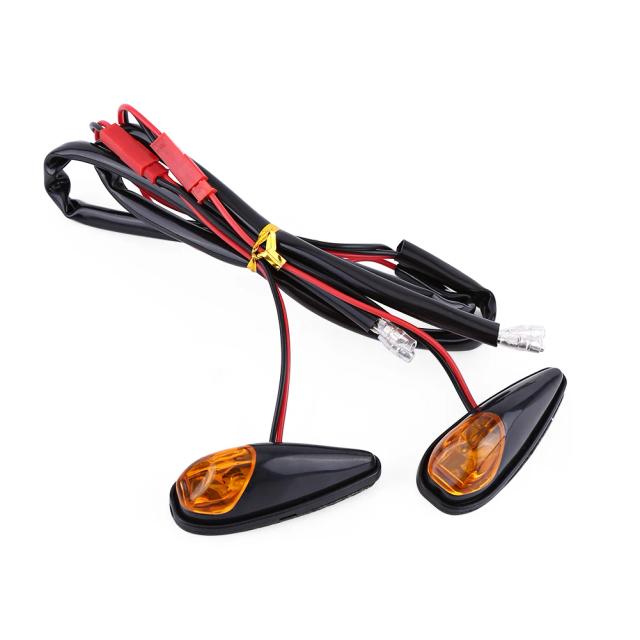 Luz de Sinalização de Montagem Embutida para Motocicleta LED Âmbar 2 Peças