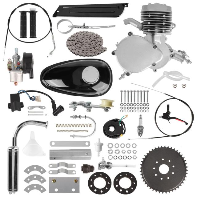 2-Stroke Bicicleta Gás Motor Kit 100cc Prata/Preto