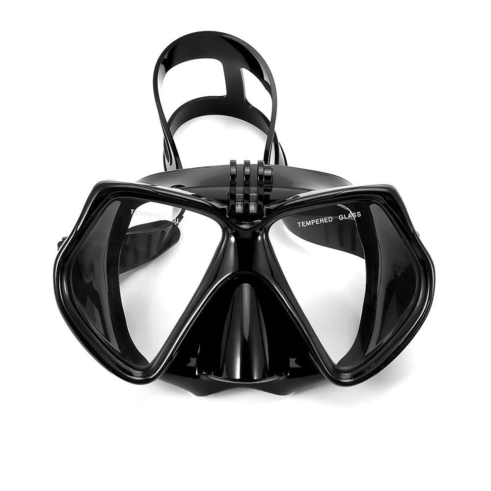 Máscara de mergulho Óculos de natação para GoPro, câmera esportiva subaquática, vidro temperado, mergulho profissional, tubo de snorkel seco, adultos e jovens - Image 1