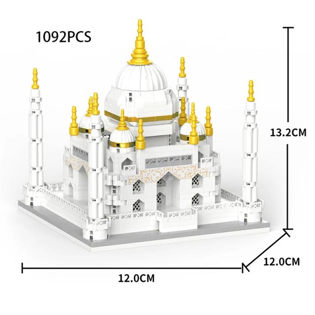 Mini Bloco Taj Mahal Arquitetura Modelo Construção Tijolo Diamante Brinquedo Criativo