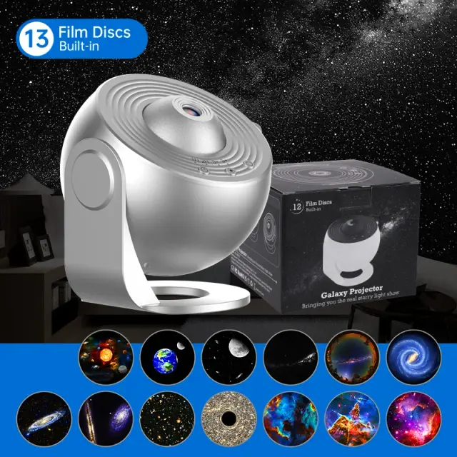 Projetor de Galáxia Noturna 360° 12 Cenários HD