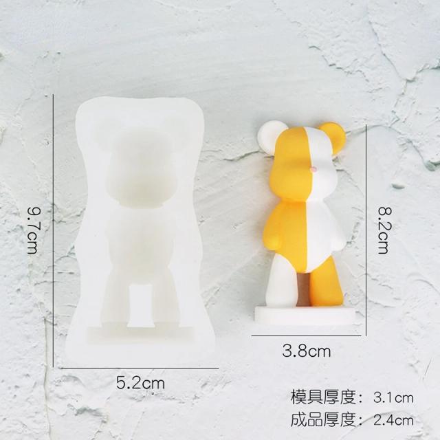 3D Cartoon Bear Silicone Mold Sabão Gesso Resina Bolo Chocolate Gelo