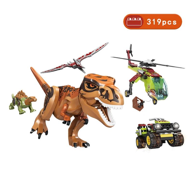 Dinossauros jurássicos mundo parque animal blocos de construção tijolo dinossauro figuras cidade dino robô dinossauros brinquedos para crianças presentes - Image 1