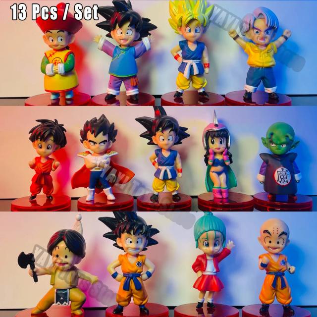 Dragon Ball Z Action Figure Set Super Saiyajin Goku Gohan Vegeta Broly Piccolo Majin Buu PVC 7-13cm