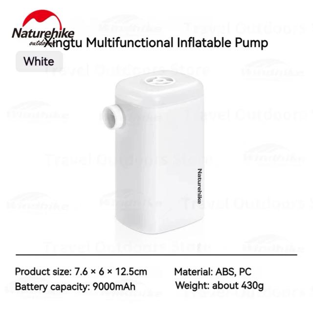 Esteira Inflável Multi-funcional Naturehike: Bomba de Ar 3 em 1 para Acampamento com Iluminação Portátil e Carregamento Miniaturizado